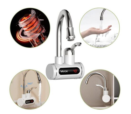 Momentinis vandens šildytuvas Elektrinis vandens šildytuvas montuojamas į siena